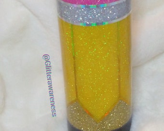 Pencil Glitter Tumbler