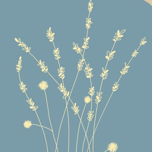 Tono silenciado Lavanda Bouquet Arreglo Impresión Digital / Decoración Floral