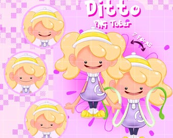 Avatar de Ditto Human PNGTuber: Recurso de transmisión de Twitch con respuesta de voz (descarga digital)