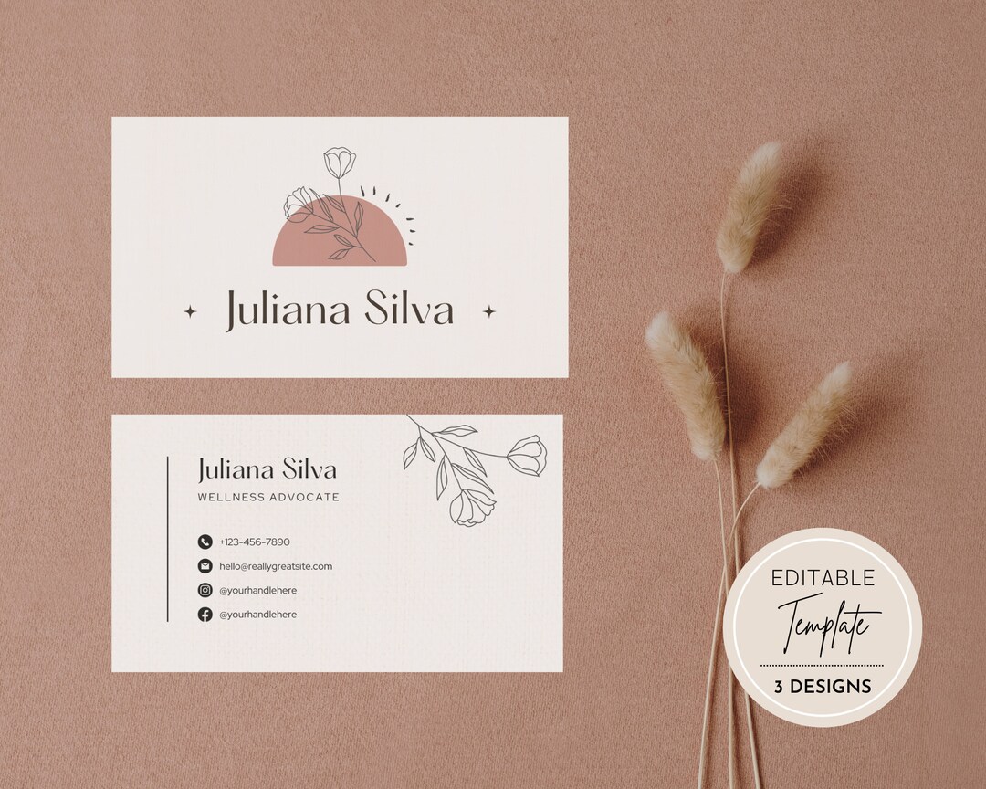 Business Card Template, Instant Download, Printable Business Card Template, DIY Calling Card ...