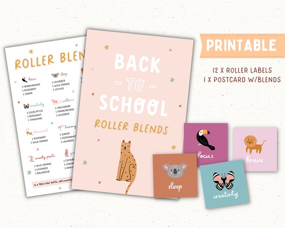 PRINTABLE Roller Labels for Kids Back to School Roller - Etsy