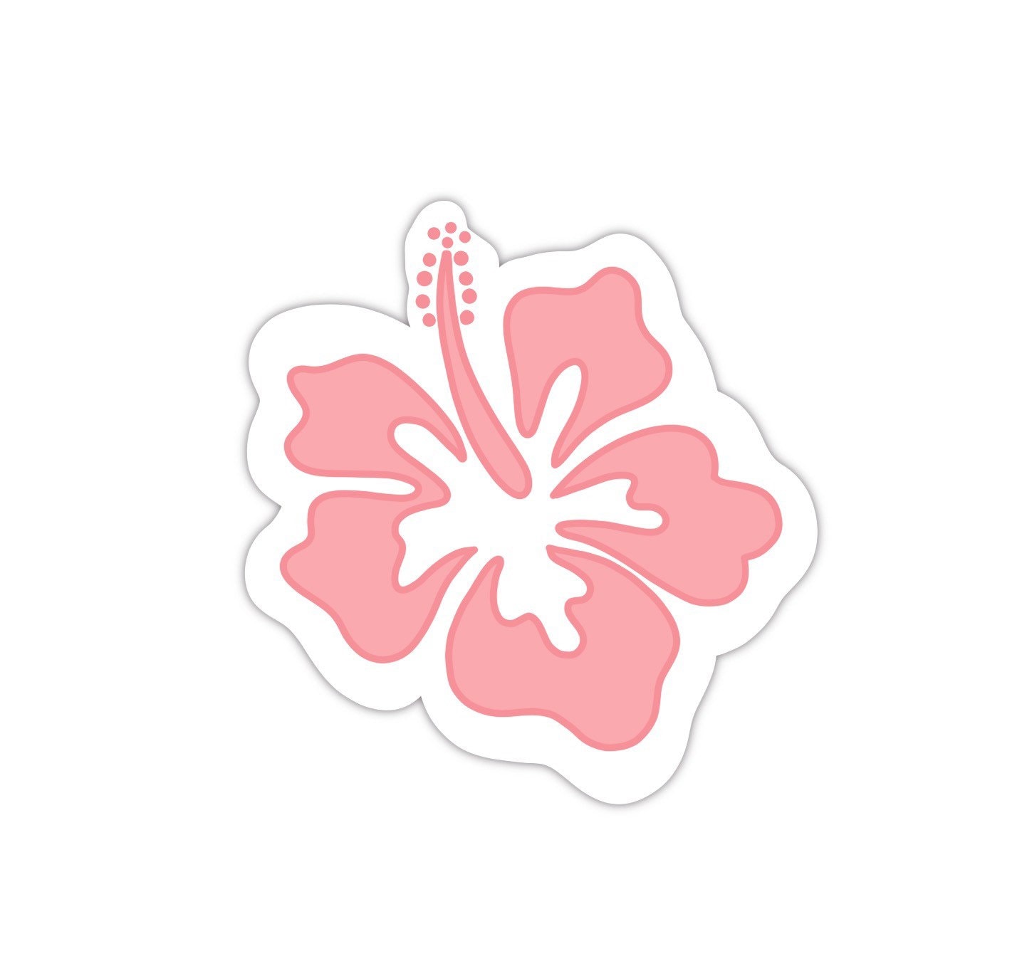 2 stickers autocollant fleur hibiscus