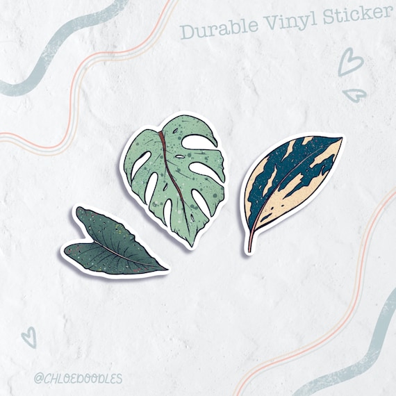Tropical Leaf Stickers Set of 3 Leaves Sticker Pack Etsy