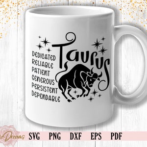 Zodíaco SVG, Touro SVG, Signos do Zodíaco Clipart SVG, Presente para Touro Png, Horóscopo Gift Svg, Cricut Cut Files, Silhouette Cameo Dxf