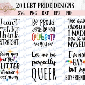 Paquete SVG orgullo LGBT, Mes del Orgullo Gay SVG, Igualdad Svg, Dxf gay, Orgullo arco iris svg, Pareja gay svg, Cortar archivos para cricut, Silueta Dxf