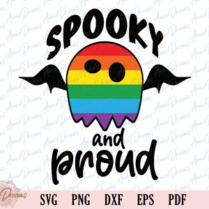 Gay Halloween SVG, Gruselige Und Stolze Svg, LGBT Pride Halloween SVG, Stolzer Geist Png, Halloween Sublimation, Stolze Halloween Svg, Plotterdatei