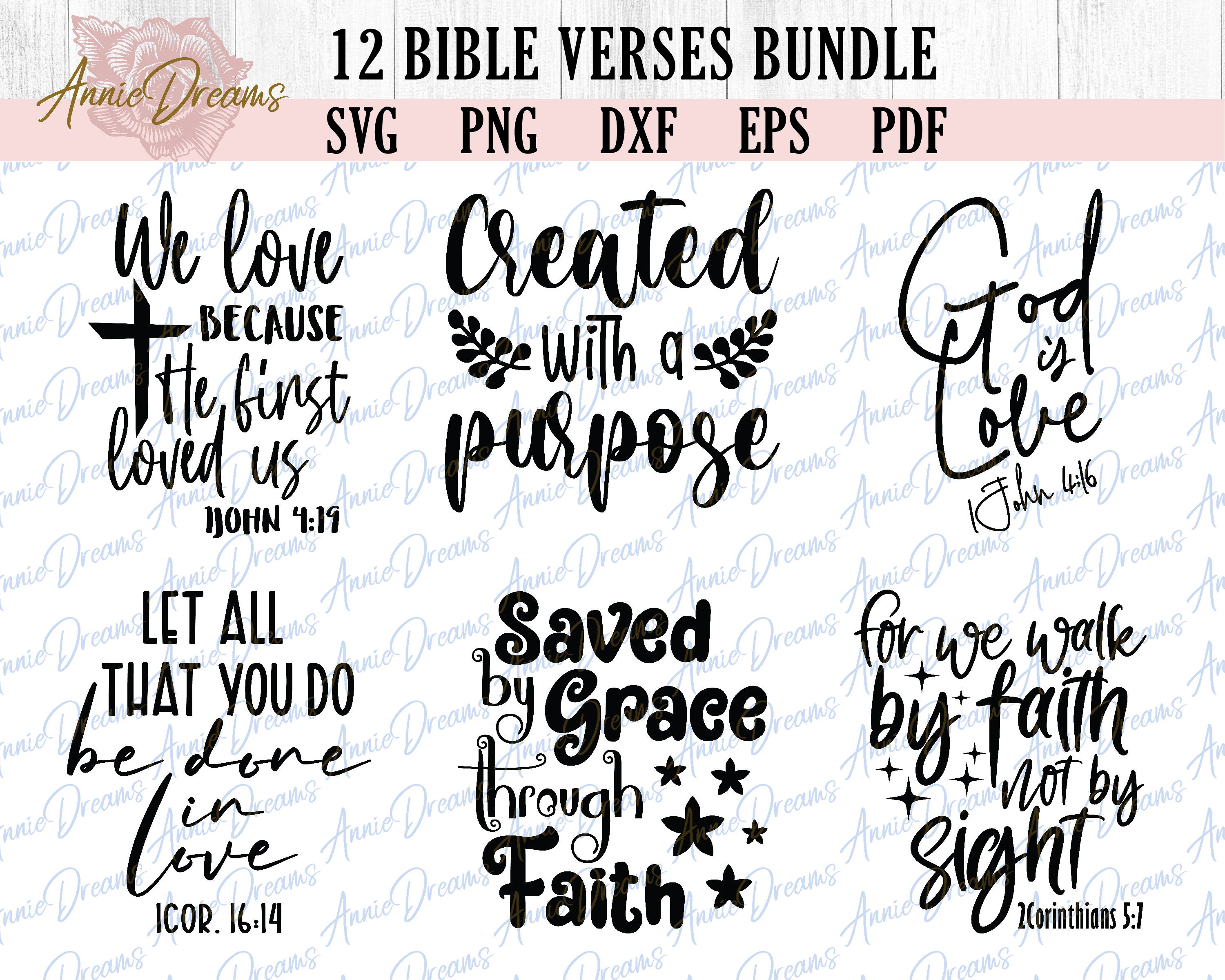 Christian Quotes SVG Bundle Bible Verses SVG Bundle Faith - Etsy