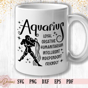 Zodiaque SVG, Verseau SVG, Zodiaque Signes Clipart SVG, Cadeau pour verseau Png, Horoscope Cadeau Svg, Cricut Cut Files, Silhouette Cameo Dxf