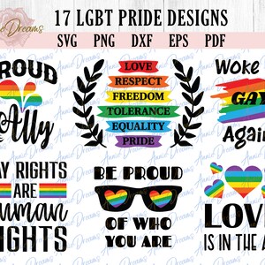 LGBT Pride SVG Bundle, Gay Pride Month SVG, Equality Svg, Gay dxf, Rainbow Pride svg, Gay Couple svg, Cut Files For Cricut, Silhouette Dxf