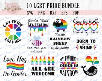 LGBT Pride SVG Bundle, Regenbogen, Gay Paar (Digitale Dateien)