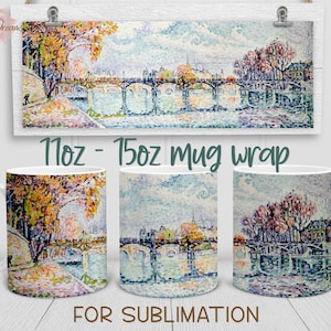 Art Painting Mug Wrap for Sublimation, Mug Press Sublimation Design, Full Mug Wrap Template for 11oz-15oz,  Candies Mug Sublimation PNG