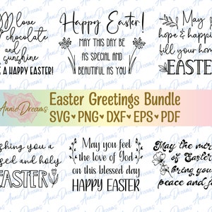 Easter Greetings SVG Bundle, Happy Easter SVG, Easter Blessings Png, Easter Gift Svg, Christian Holidays Svg, Cricut Cut Files