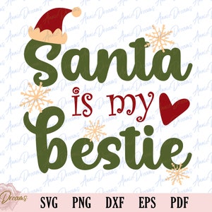 Papai Noel é meu melhor amigo SVG, Natal SVG, Papai Noel SVG, Feliz Natal Png, Engraçado Papai Noel Svg, Camisas engraçadas de Natal, Canecas de Natal Svg
