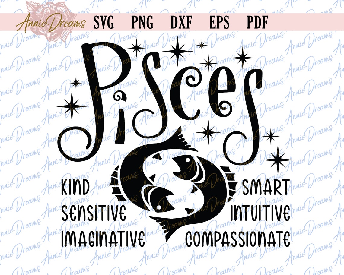 Zodiac SVG Pisces SVG Zodiac Signs Clipart SVG Gift for - Etsy