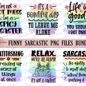 Funny Sarcastic PNG Bundle, Rainbow Sarcasm Sublimation PNG, Funny Sayings Png, Printable Quotes, Sarcastic Shirts, Digital Print Design