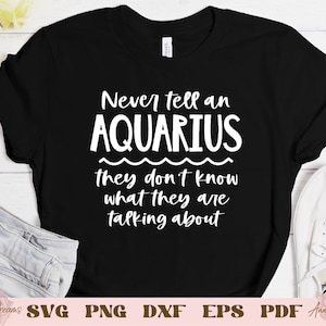 Zodiac SVG, Aquarius SVG, Zodiac Signs SVG, Cadeau pour Aquarius Png, Aquarius Horoscope Gift Svg, Cricut Cut Files, Silhouette Cameo Dxf