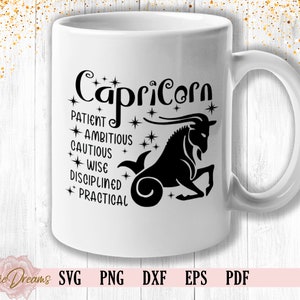 Zodiac SVG, Steenbok SVG, Zodiac Tekens Clipart SVG, Gift Voor Steenbok Png, Horoscoop Gift Svg, Cricut Cut Files, Silhouette Cameo Dxf