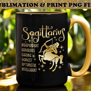 Sublimação PNG de Sagitário, Signo do Zodíaco PNG, Presente de Sagitário, Horóscopo PNG, Golden Zodiac Clipart Png, Luxury Zodiac Print, Zodiac Traits