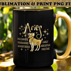 Widder PNG Sublimation, Sternzeichen PNG, Widder Geschenke, Horoskop PNG, Goldenes Sternzeichen Png, Luxus Sternzeichen Druck, Sternzeichen Merkmale Png