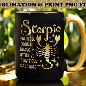 Skorpion PNG Sublimation, Sternzeichen PNG, Skorpion Geschenke, Horoskop PNG, Goldenes Sternzeichen Png, Luxus Sternzeichen Druck, Sternzeichen Traits Png