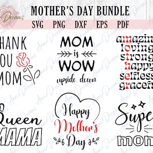Mother&#39;s Day SVG Bundle, Mom Sayings SVG File, Mother&#39;s Day Gift Ideas, Craft Ideas for Mother&#39;s Day, Cut Files for Cricut
