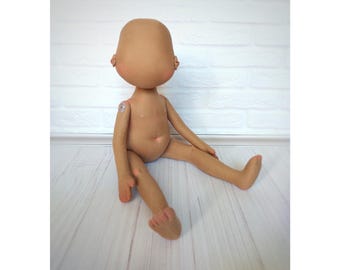 Big blank doll body 16" with tanned skin Tinted rag doll body for crafting Cotton doll body Textile body Doll stuffed Textile doll