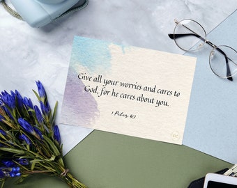 Printable Scripture cards- Digital Downloads - Anxiety Scripture Cards Set - Encouraging Affirmations - Bible