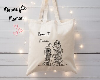 Tote bag coton "Mère et fille"