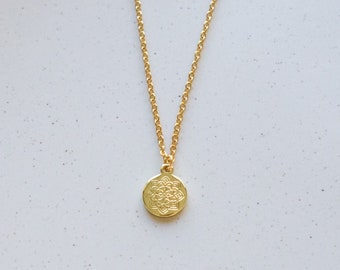 Collier disque en or délicat, collier pièce de monnaie en or, collier géométrique en or, collier cercle, collier superposé, collier chaîne minimaliste, cadeau