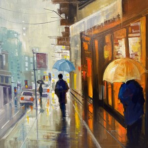 Original painting &quot;Rainy Day&quot; by Armen Abrahamyan One-of-a-Kind Oil Painting on Canvas, Original Artwork, Wall Art, Fine Art