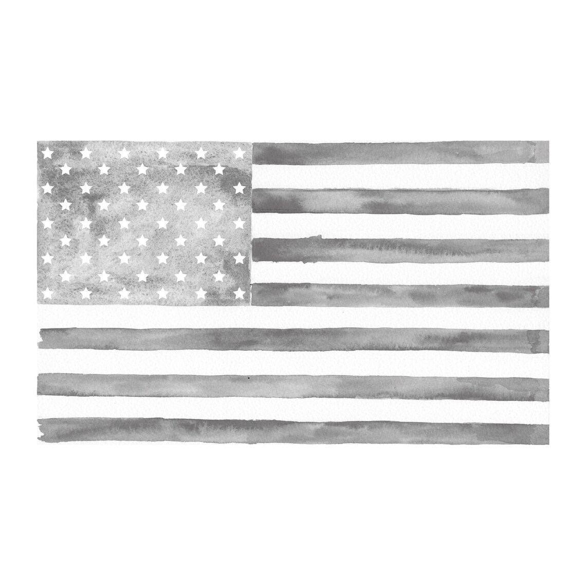 PRINTABLE Grey Watercolour US Flag DIGITAL Artwork Etsy