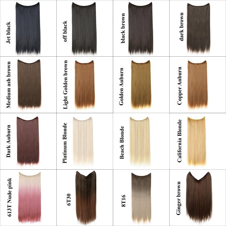 Halo Hair Extension Ombre Synthetic Invisible Wire in Straight Etsy
