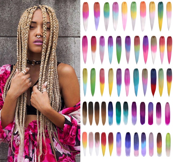 US Ombre Festival Party Synthetic Jumbo Box Braids Hair Extensions Cornrow  Twist