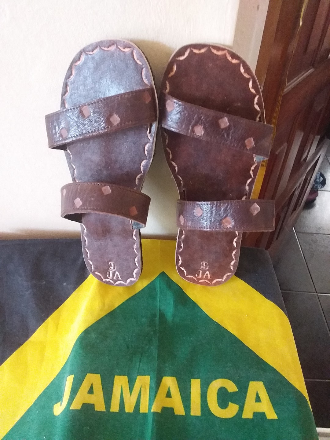 Jamaican Handmade Real Goat Ladder Sandals Color Brown Size Etsy