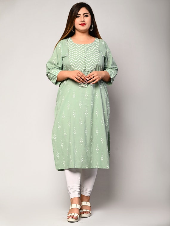 Buy Jaipur Kurti Mustard Cotton Printed Straight Kurta for Women Online @  Tata CLiQ