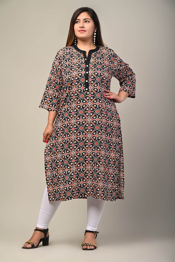 Plus size Off White Pure cotton heavy Embroiderd Alia cut kurta set – Indi  Ethnics