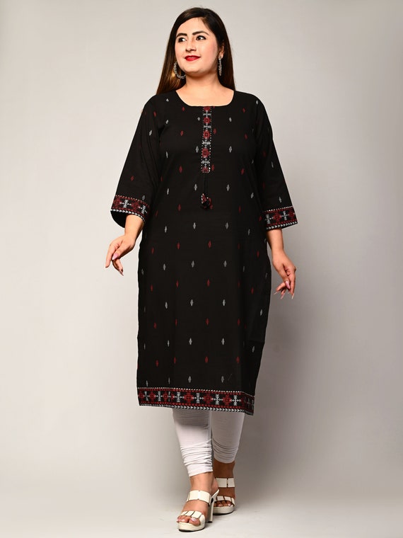 Buy Femeone Women Black Cotton Kurti pant and dupatta Set - 2XL Online at  Best Prices in India - JioMart.