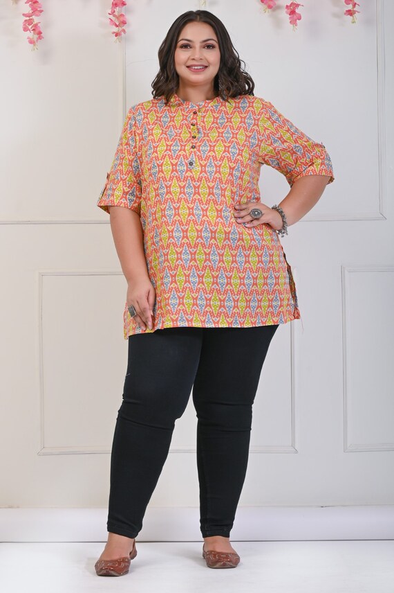 Plus size cotton kurtis online sales
