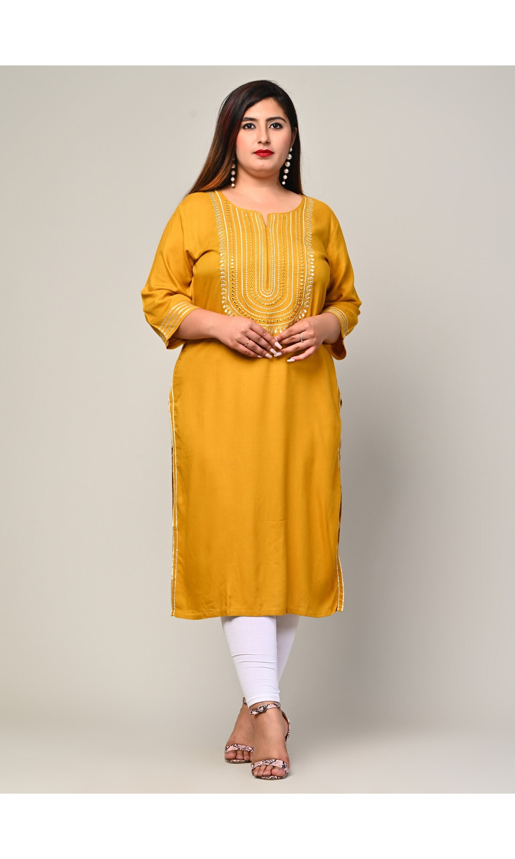 Buy Mustard Yellow Fusion Wear Sets for Women by Jaipur Kurti Online |  Ajio.com