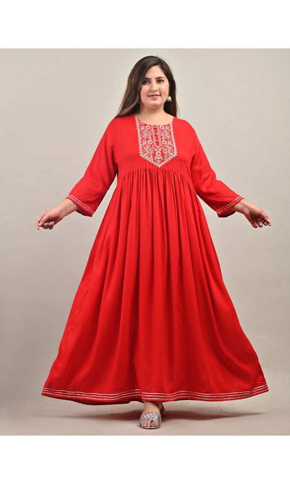 Buy online Red Embroidered Ethnic Dress from ethnic wear for Women by  Scakhi for ₹16119 at 35% off | 2024 Limeroad.com