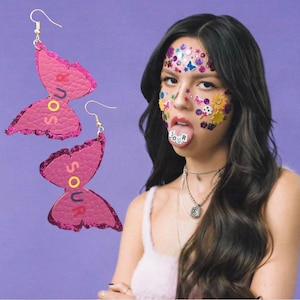 Olivia Rodrigo Sour Deja Vu inspired Faux Leather Earrings SOUR Album Olivia