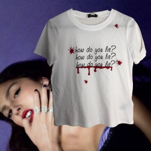 Vampire, Guts, inspired by Olivia Rodrigo, how do you lie crop t-shirt