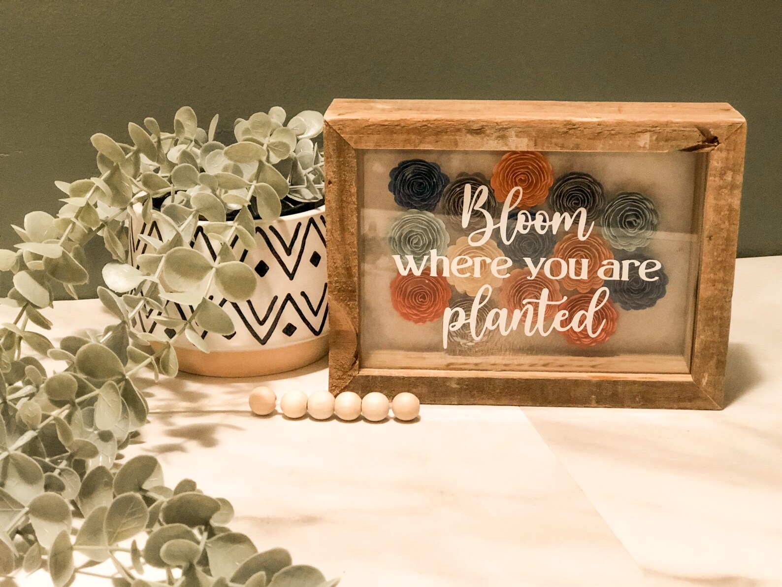 Shadow box Mini shadow box Home decor Bloom where you are Etsy