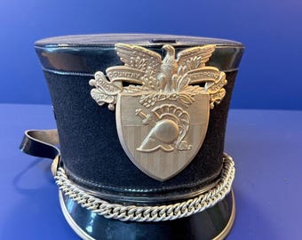 Auténtico gorro de gala de cadete de la Academia Militar de West Point de EE. UU., fabricado por Bayly Inc., talla 7, c. década de 1980.