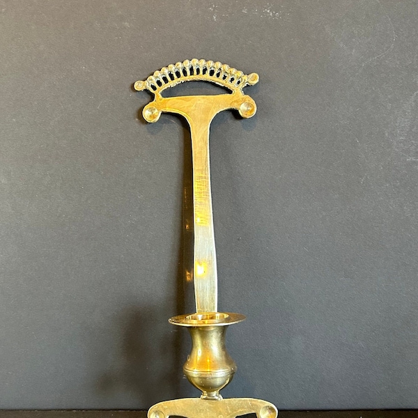 1970s Brass Wall Sconce Candle Holder | Made in India | Ornate Vintage Decor