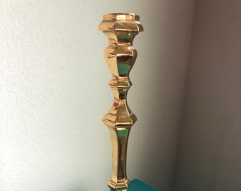 Tall Vintage Brass Candlestick Holder