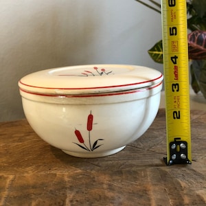 Sears and Roebuck Cat Tails Lidded Bowl by Universal Pottery Co. Made in the 1940s