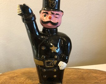 Vintage Dimple Whisky Decanter | 1984 LA Olympics Ceramic Bottle