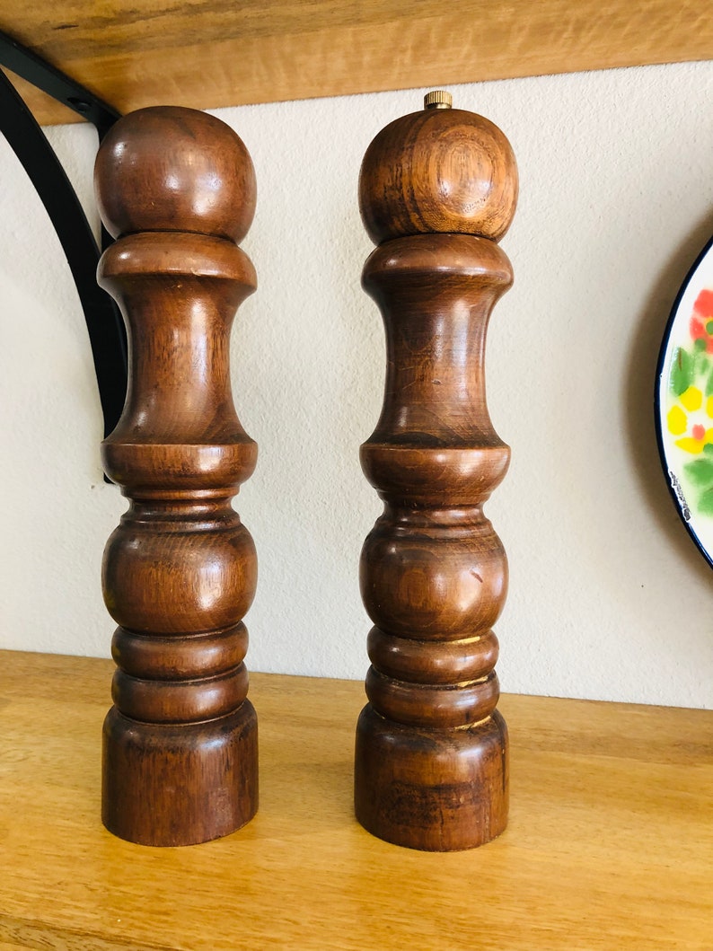 Large Wooden Salt Shaker and Pepper Grinder Etsy