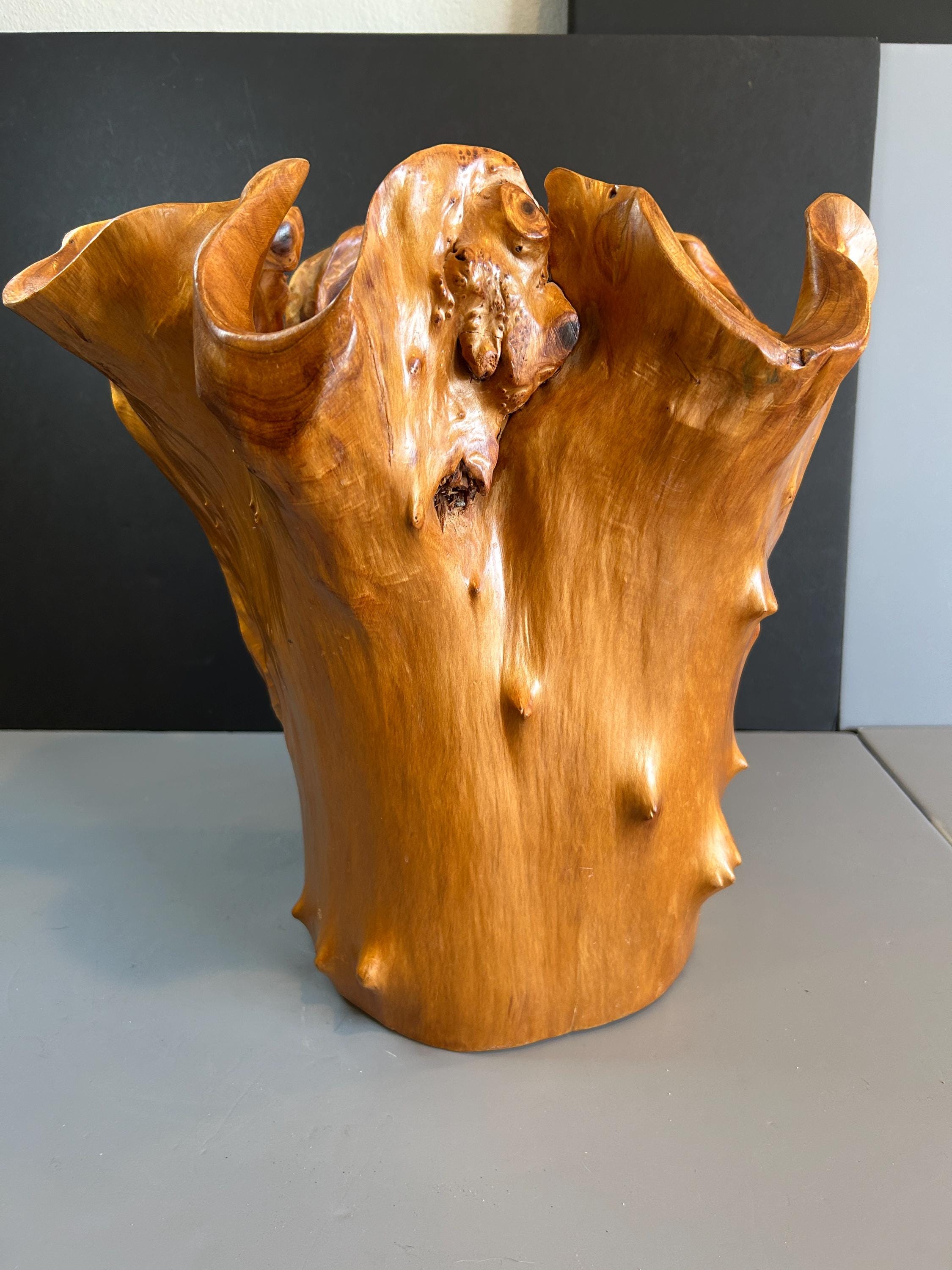Vintage Chinese Fir Wood Carved Planter: Natural Sculpture Art - Etsy